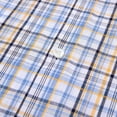 thumbnail image 3 of Bienzoe Boy's Cotton Plaid Button Down Short Sleeve Shirt Yellow/Blue 5/6, 3 of 9