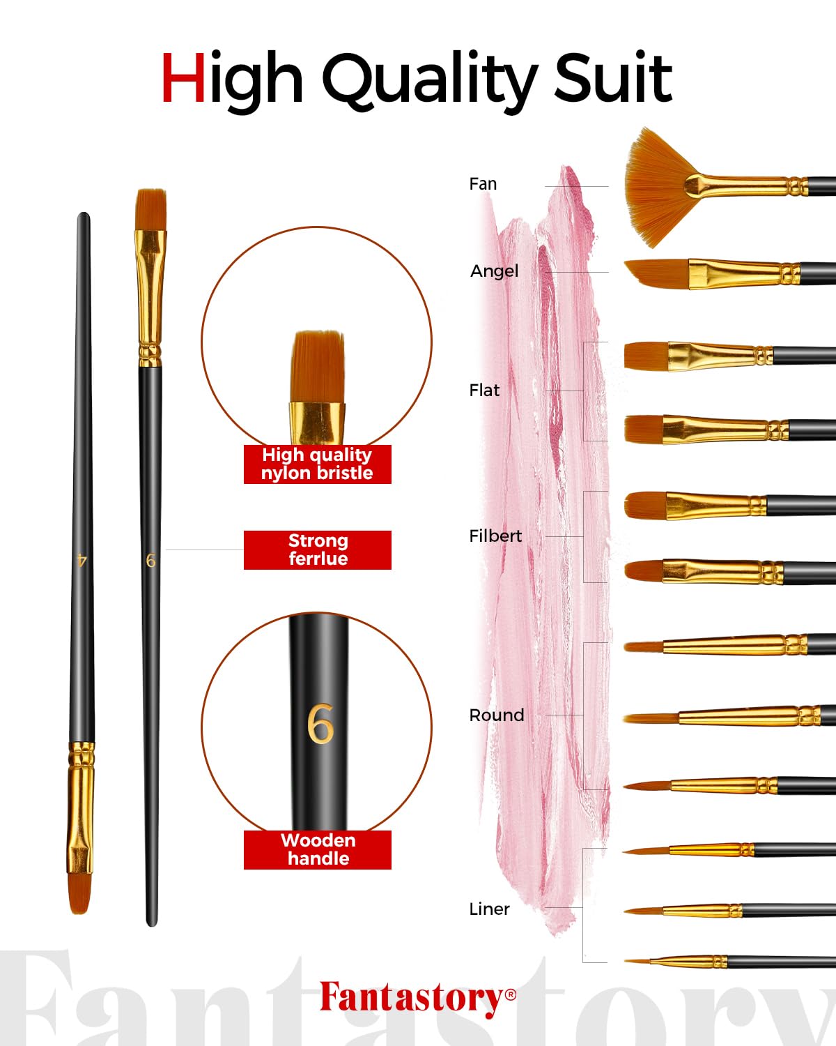 Fantastory 28-Color Acrylic Paint Set with 12 Brushes photo 6