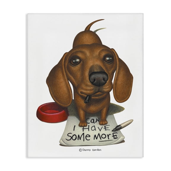Stupell Industries Traditional Can I Have Some More Dog Canvas Art, 16 x 20, by Danny Gordan