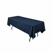 Runner Linens Factory Rectangular Polyester Tablecloth 60x120 Inches (Navy Blue)