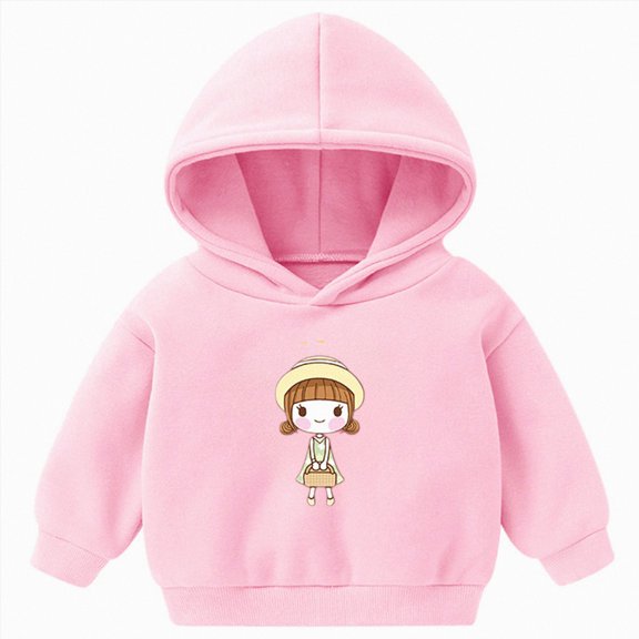 Gerichy Baby Unisex Cotton Solid Hoodies Toddler Boys Girls Sweatshirt Kids Cute Cartoon Print Tops Pullover Fall Winter Clothes 18M-8T