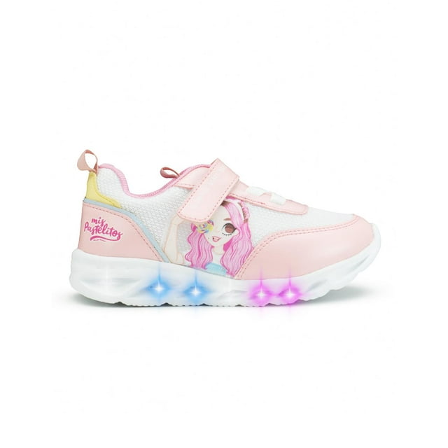 Tenis Para Niña Con Luces Led Tropicana Mis Pastelitos blanco 15.5