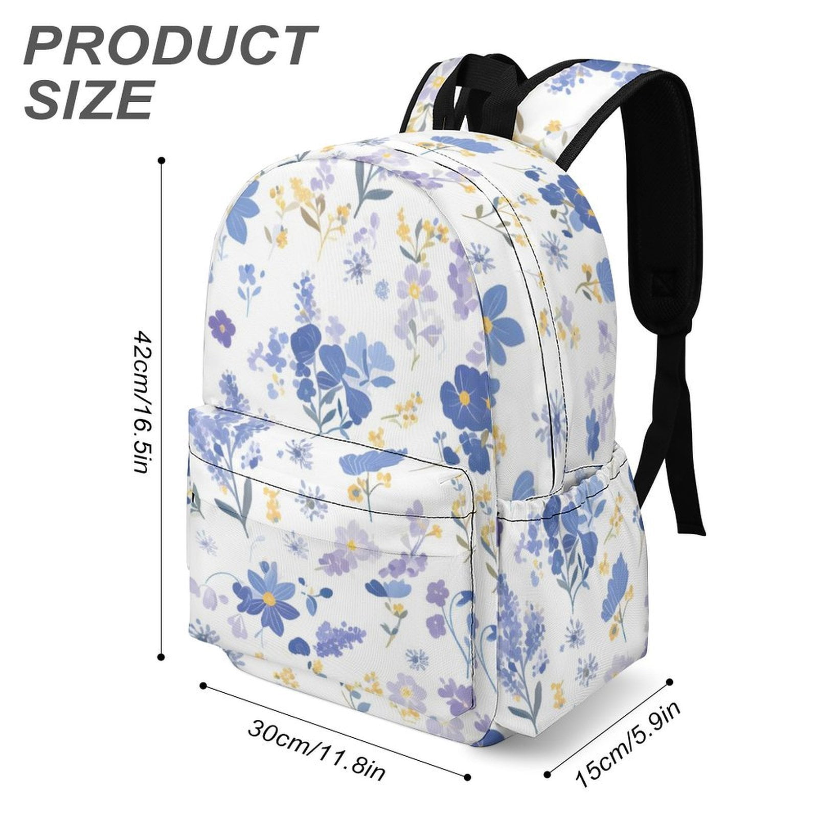 Large Capacity Half Print Backpack 11.8×16.5×5.9in Multifunctional Zipper Design Convenient Switch Milk Cow Print Style Lavender_4