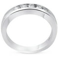thumbnail image 2 of Pompeii 1/2ct Diamond Mens Wedding Ring Channel Set High Polished Band 14K White Gold, 2 of 6