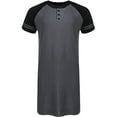 thumbnail image 2 of KAWELL Cotton Sleep Shirt Men V-Neck Nightshirts Short Sleeve Henley Shirt Lounge Sleepwear S-XXL, 2 of 4