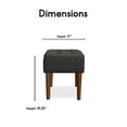 thumbnail image 4 of Elle Decor Aria Square Tufted Stool Charcoal Gray, 4 of 6