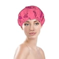 thumbnail image 3 of Kdxio Leopard Print Print Shower Cap for Women,Elastic and Reusable,Double Waterproof Layers Bathing Hat, 3 of 9