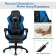 thumbnail image 6 of Gymax Office Computer Desk Chair Gaming Chair Adjustable Swivel w/Footrest Blue, 6 of 10