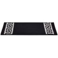 thumbnail image 5 of Custom Size Cut to Size Stair Treads Meander Greek Key Black Customize Slip Resistant Latex Backing Low Profile Stair Tread Set Of 13 (Black 13in x 26 in), 5 of 8