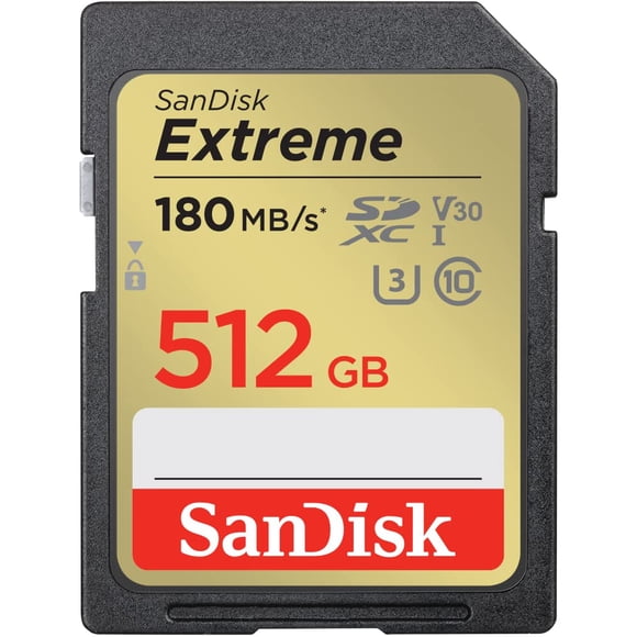 Tarjeta de memoria SanDisk Extreme SDXC 512GB UHS-I C10, U3, V30 4K
