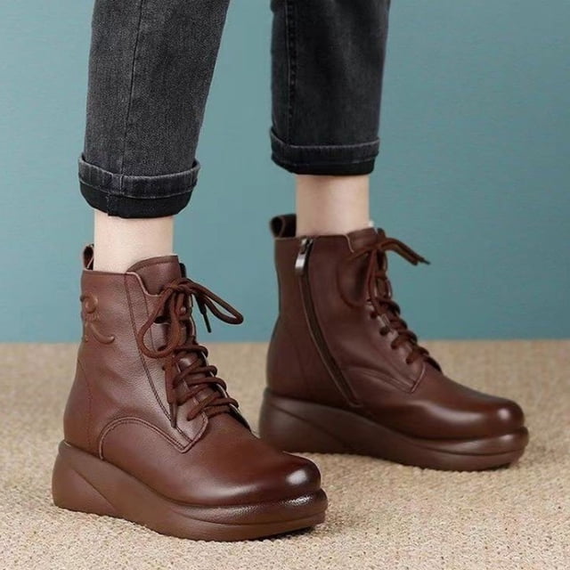Teissuly Women's Retro Elastic Ankle Boots Fashion Mid Heel Round Toe Mid Heeled Zipper Shoes Teissuly WER202312145663