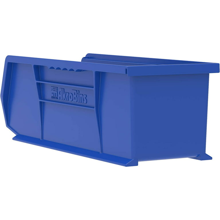 Akro-Mils Shelf Bin 15 lbs. 11-5/8 in. x 6-5/8 in. x 4 in. Storage Tote in Blue with 0.8 gal. Storage Capacity (12-Pack)