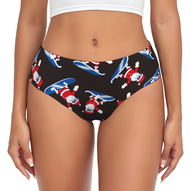 Balery Surfing Santa Ropa Interior de Algodón para Mujer con Dibujo – Braguitas Cómodas y Elásticas, Estilo Clásico-XX-Large