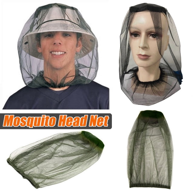 1PC Insect Head Net Mesh - Mosquito Head Net Mesh Head Cover - Outdoor Fishing Mosquito Mask Head Net Mesh Face Neck Protection-Anti Mosquito Anti-Bite Anti-Insect (No Hat) MZ