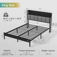 thumbnail image 3 of Z-HOM LED Light Platform Bed Frame, King Size Heavy Duty Metal Hybrid Bed Frame Bed Base, 3 of 11