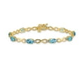 thumbnail image 3 of 14k Yellow Gold Blue Topaz and Diamond Bracelet - .03 dwt 6.00 cwt - 7 Inch - Box Clasp, 3 of 4