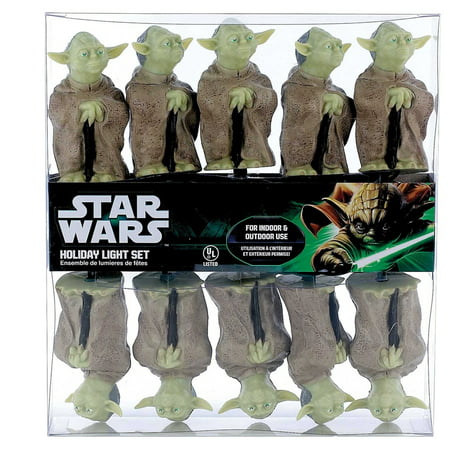 Kurt Adler UL 10-Light Star Wars Plastic Yoda Light Set