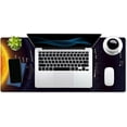 thumbnail image 4 of Extended Gaming Mouse Pad XXL ArtSo Large Keyboard Mat Long Mousepad Desk Decor Writing Pad Non Slip Rubber Base Stitched Edges for Work, 35.5" x 15.7", Solar System with Scientific Information, 4 of 6