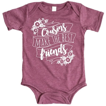 

Cousins Make The Best Friends Flower Banner T-Shirts and Bodysuits for Matching Girl Cousins Vintage Burgundy Bodysuit 18 Months