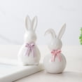 thumbnail image 6 of Easter Decorations Ceramic Easter Bunny Decor Rabbit Figurine Spring Table Centerpieces Lively Cute Bunny for Home Spring Party Decorations Beige 4.5 In, 6 of 8