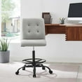 thumbnail image 7 of Modway Prim Metal and Vegan Leather Armless Drafting Chair in Black/Light Gray, 7 of 7