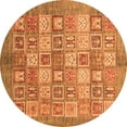 thumbnail image 1 of Ahgly Company Indoor Round Abstract Orange Modern Area Rugs, 5' Round, 1 of 4