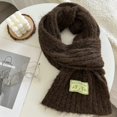 thumbnail image 1 of Red Cashmere Kintted Scarf for Women Winter Warm Neck Tie Small Skinny Scarves Lady Solid Long Korean Christmas Scarf For Women, 1 of 4