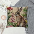 thumbnail image 2 of PRATYUS Easter Rabbit Pillow Covers Farmhouse Retro Postcards Easter Egg Rabbit Bunny Violet Hydrangea Floral Dragonfly Pillow Cases Throw Cushion Cover for Home Sofa Office  22x22in, 2 of 5