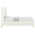 thumbnail image 3 of Montrell Upholstered Linen Twin XL Wingback Platform Bed, Light Beige, 3 of 7