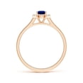 thumbnail image 2 of ANGARA Natural Prong-Set Oval Blue Sapphire Halo Ring in 14K Rose Gold for Women (Size-6x4mm) | September Birthstone, Birthday, Anniversary, Jewelry Gift for Women | Natural Blue Sapphire Ring, 2 of 7
