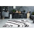 thumbnail image 5 of Ladole Rugs Calvin Abstract Contemporary Modern Area Rug - Amazing Durable Home Decor 6x8 Carpet for Living Room, Bedroom, Kitchen, and Office - Black and White, 6x9 (6'5" x 9'5", 200cm x 290cm), 5 of 6