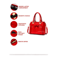 thumbnail image 5 of AVMPRO Women's PU Leather Solid Print Tote Purse Satchel, Red, 5 of 5
