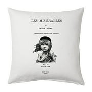 Universal Zone Les MisÃ©rables by Victor Hugo Pillow Cover, Book pillow cover.