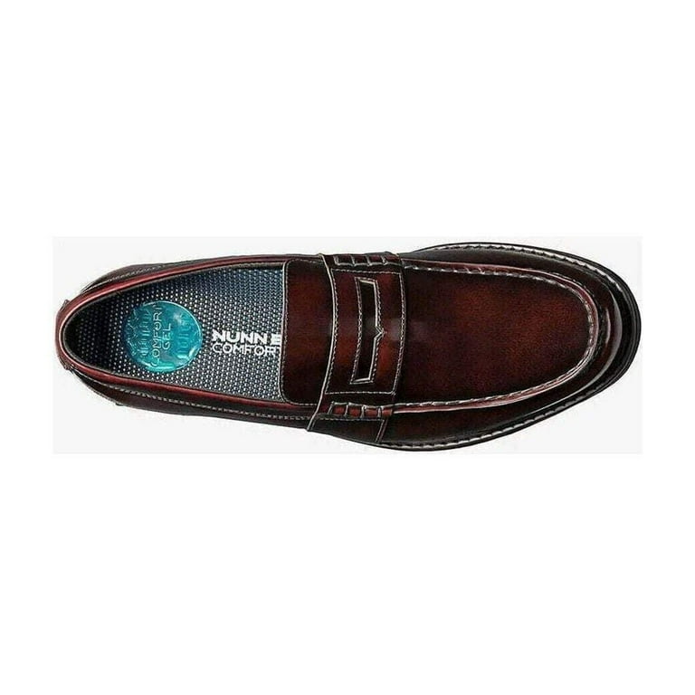 NIB Men\'s Nunn Bush Lincoln Moc Toe Penny Loafer 10W Shoes Burgundy 85538-641 Men main image 2