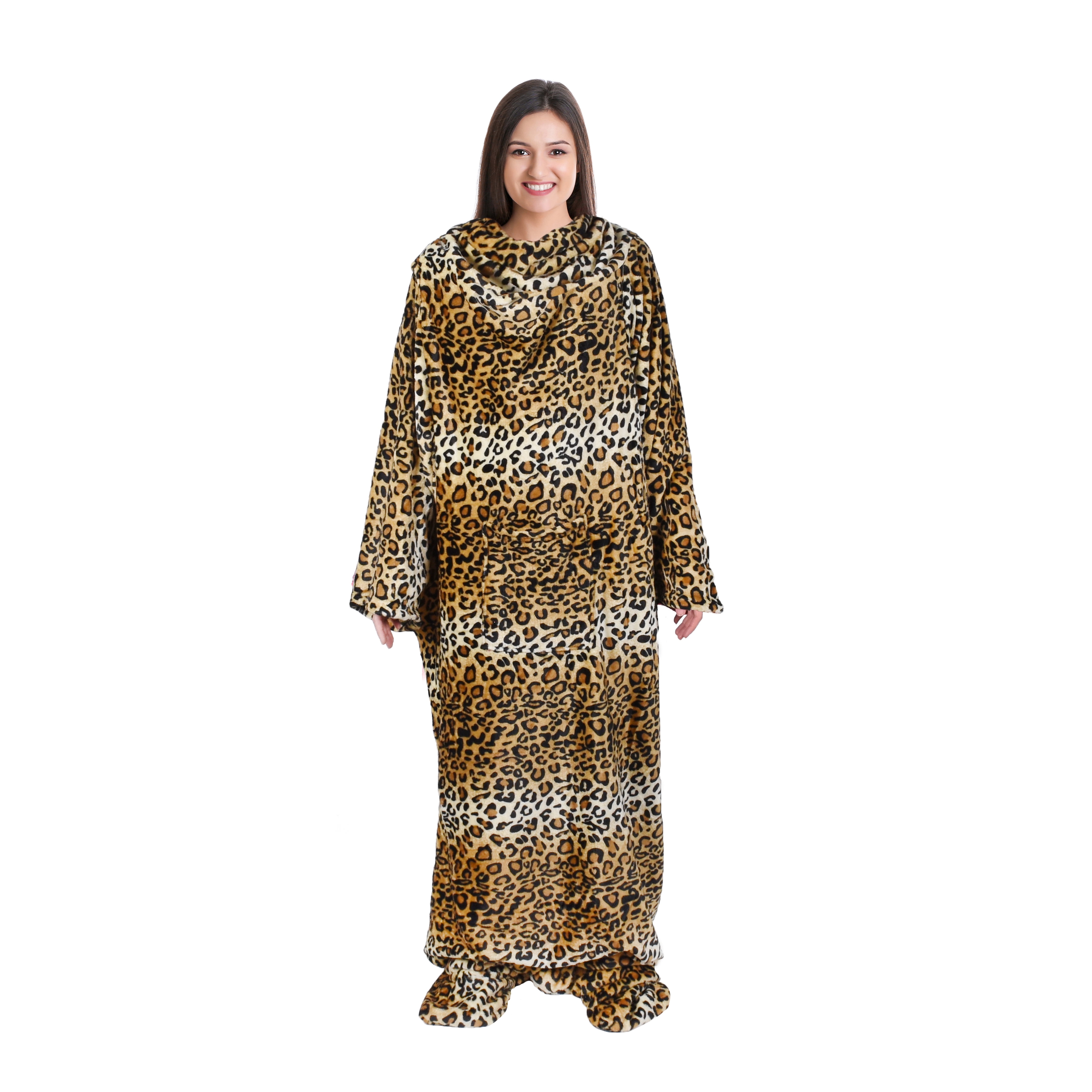 Catalonia Wearable TV Blanket with Sleeves Arms & Feet pockets for Adult Micro Plush Fleece Large Wrap Throw Robe 75 x 5