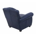 thumbnail image 6 of Pasargad Home Palermo Contemporary Leather & Wood Wing Chair in Blue/Brown- For all age Group, 6 of 11