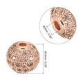 thumbnail image 2 of Charm Rhinestone Beads, 10 Pack 10mm Round Zircon Pave Spacer Beads for Jewelry Making (Rose Gold+White), 2 of 6