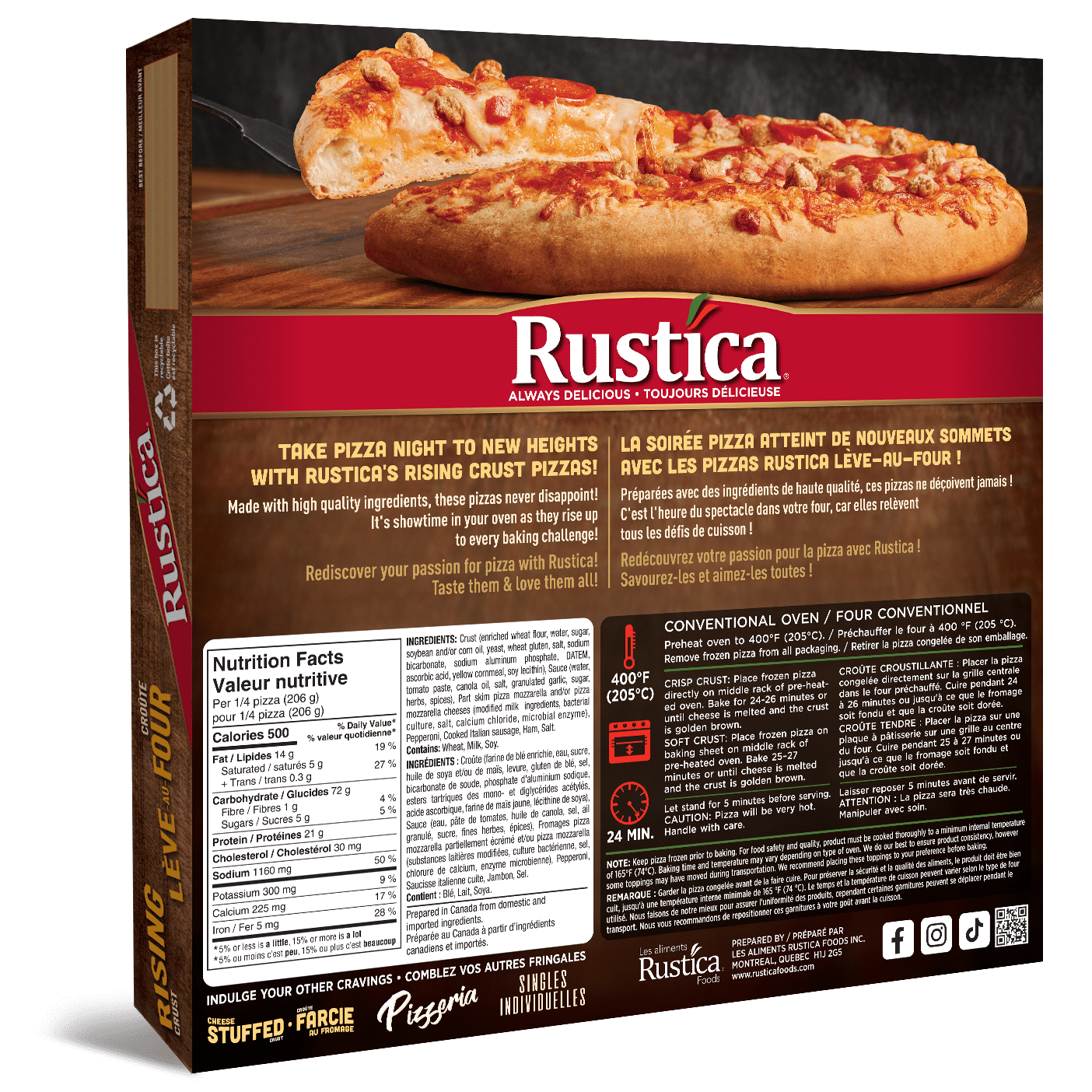 RUSTICA RISING CRUST 3 MEAT PIZZA, RUSTICA RISING CRUST 3 MEAT PIZZA