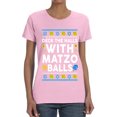 thumbnail image 2 of Wild Bobby Deck The Halls With Matzo Balls Hanukkah Sweater | Holiday Women Graphic Tee, 2 of 5