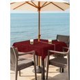 thumbnail image 2 of Outdoor Tablecloth with Umbrella Hole and Zipper, Vintage Dark Red Square Table Cloth 60x60 Inch Waterproof Tablecloth, Farmhouse Retro Solid Color Linen Texture Picnic Table Cover for Patio Camping, 2 of 7