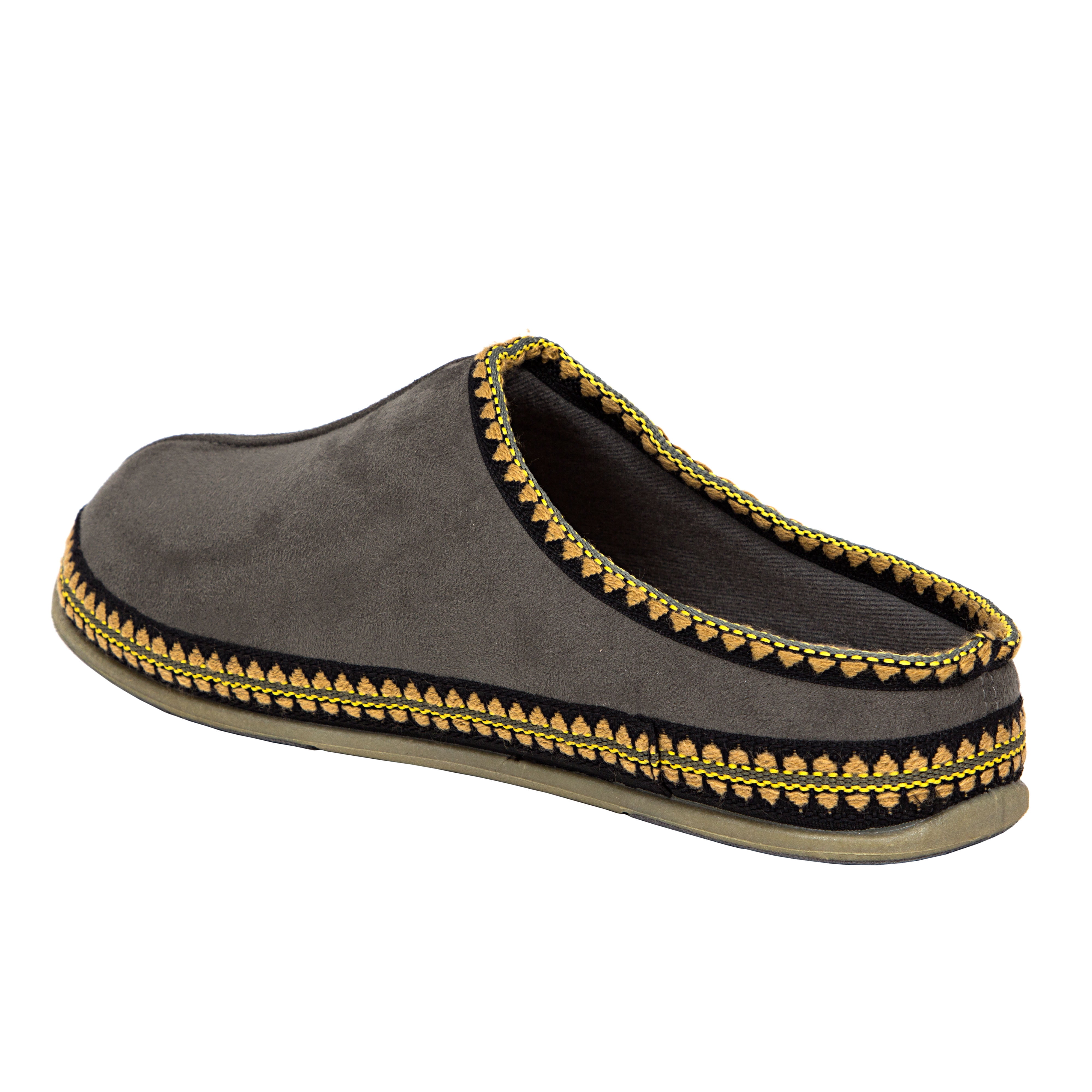 Deer Stags Mens Wherever Faux Suede Knit Trim Mule Slippers