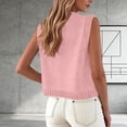 thumbnail image 5 of Staron Summer Sleeveless Cardigan for Women Casual Single Breasted Knitted Vest Short Cropped Open Front Tank Top, Pink M, 5 of 5