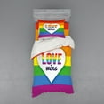 thumbnail image 2 of Pride Duvet Cover Set, Rainbow Flag with Stripes Heart with Love Wins Text LGBT Culture Colorful, Bedding Set with Shams and Fitted Sheet, 3 Sizes, by Ambesonne, 2 of 3