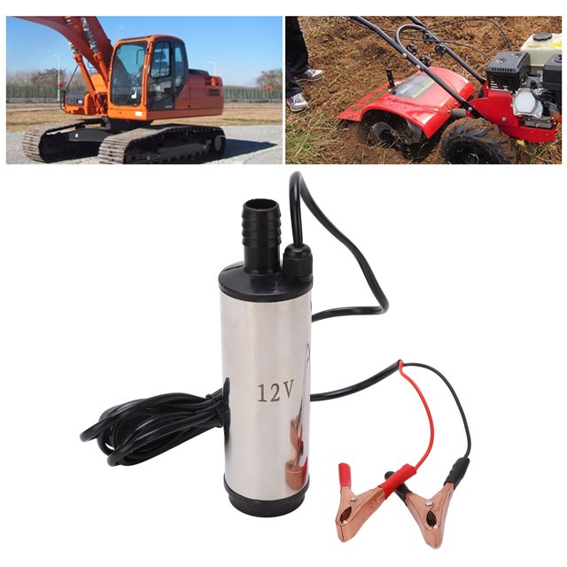 Pompe de Transfert Diesel, Pompe de Ravitaillement Haute Efficacité DC 12V avec Anneau en Acier Inoxydable pour Véhicules à Moteur
