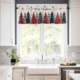 thumbnail image 4 of Christmas Kitchen Curtains and Valances Set, Rod Pocket Curtains Tier Farmhouse Window Curtains 24 Inch Length, Red Black Dots Grey Xmas Pine Trees Snowflake 3 Piece Kitchen Curtains Set, 4 of 6