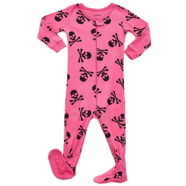 Leveret Leveret Baby Girls Footed Sleeper Pajama 100 Cotton (Size 6M