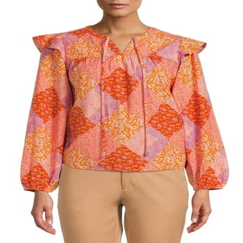 Time And Tru Women's Flutter Sleeve Blouse