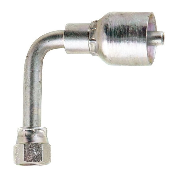 Crimp Fitting,90 deg.,3/8" ID,9/16",FJIC 14143-6-6