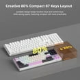 thumbnail image 3 of MageGee LIGHT87 Wired Creamy Keyboard, 80% Gasket Hot Swappable RGB Backlit Gaming Mechanical Keyboards with 6-Layer Sound Dampening,PBT Keycaps NKRO for Win/Mac, Purple, 3 of 6