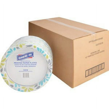 Genuine Joe, GJO10319, 10" Printed Paper Plates, 125 / Pack, Multi
